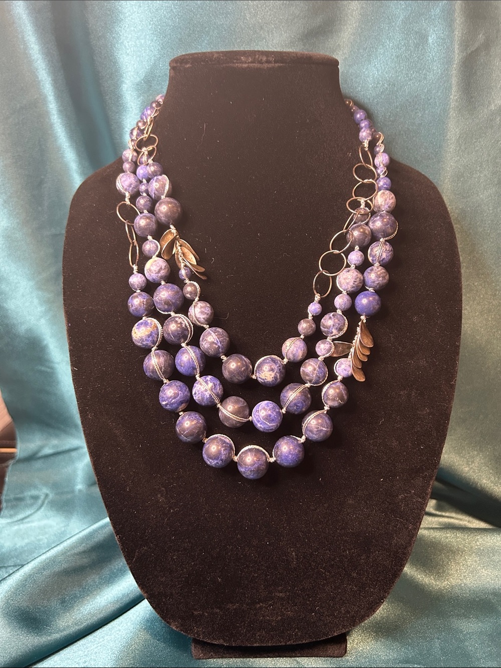 Coldwater Creek Multi-strand Blue Stone Necklace